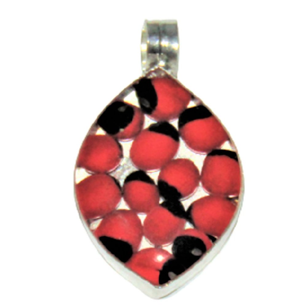 NWOT Beautiful Peruvian Huayruro Leaf Shape Pendant 8D-OXYU-SEA8